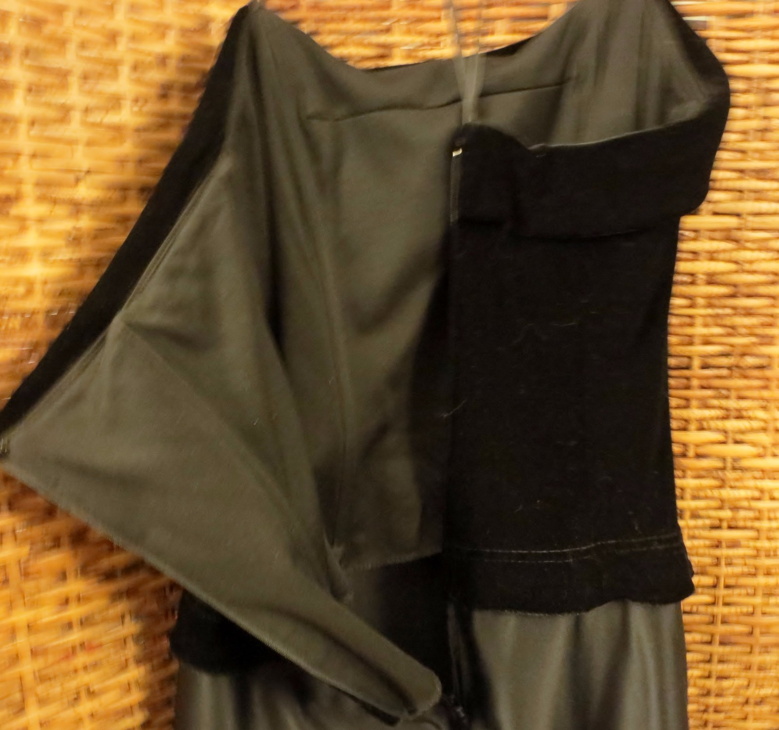 TADASHI Strapless Black Velvet Stretch Evening Dress Long Size 10