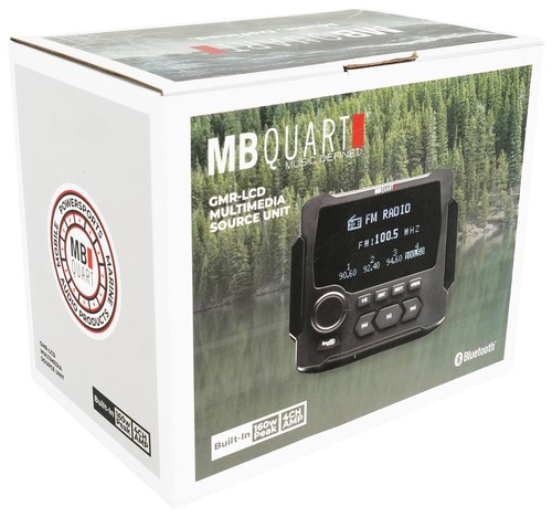 MB Quart GMR-LCD Gauge Hole Mount Marine/Boat Receiver Bluetooth AM/FM Radio