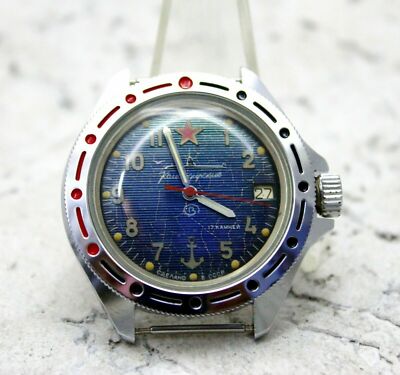 Wostok Vostok Watch Amphibian Soviet Rare Gift For Mens Overhead Numbers