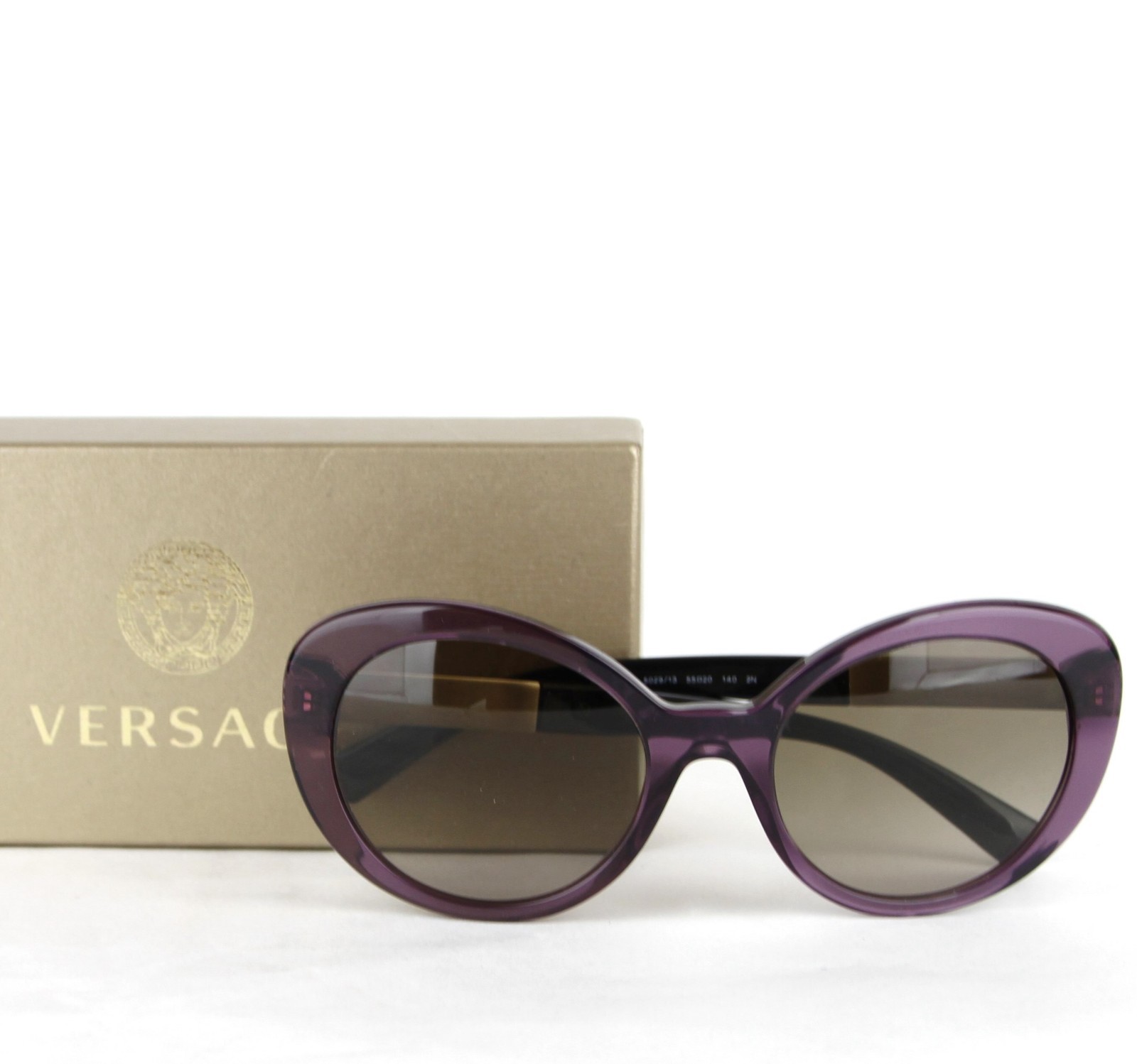 Pre-owned Versace Brown Gradient Oversized Transparent Violet Sunglasses 4318 5029/13