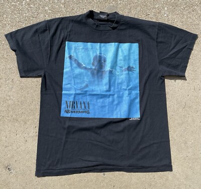 NIRVANA vintage 1992 NEVERMIND t shirt Giant Tag XL Modern Reprint Boot NWOT