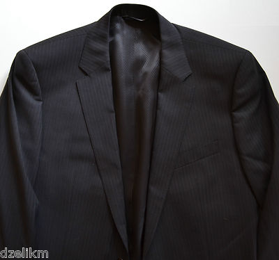Pre-owned Hugo Boss Black Label 2-button Trim Slim Fit Stripe Luxurious Business Suit