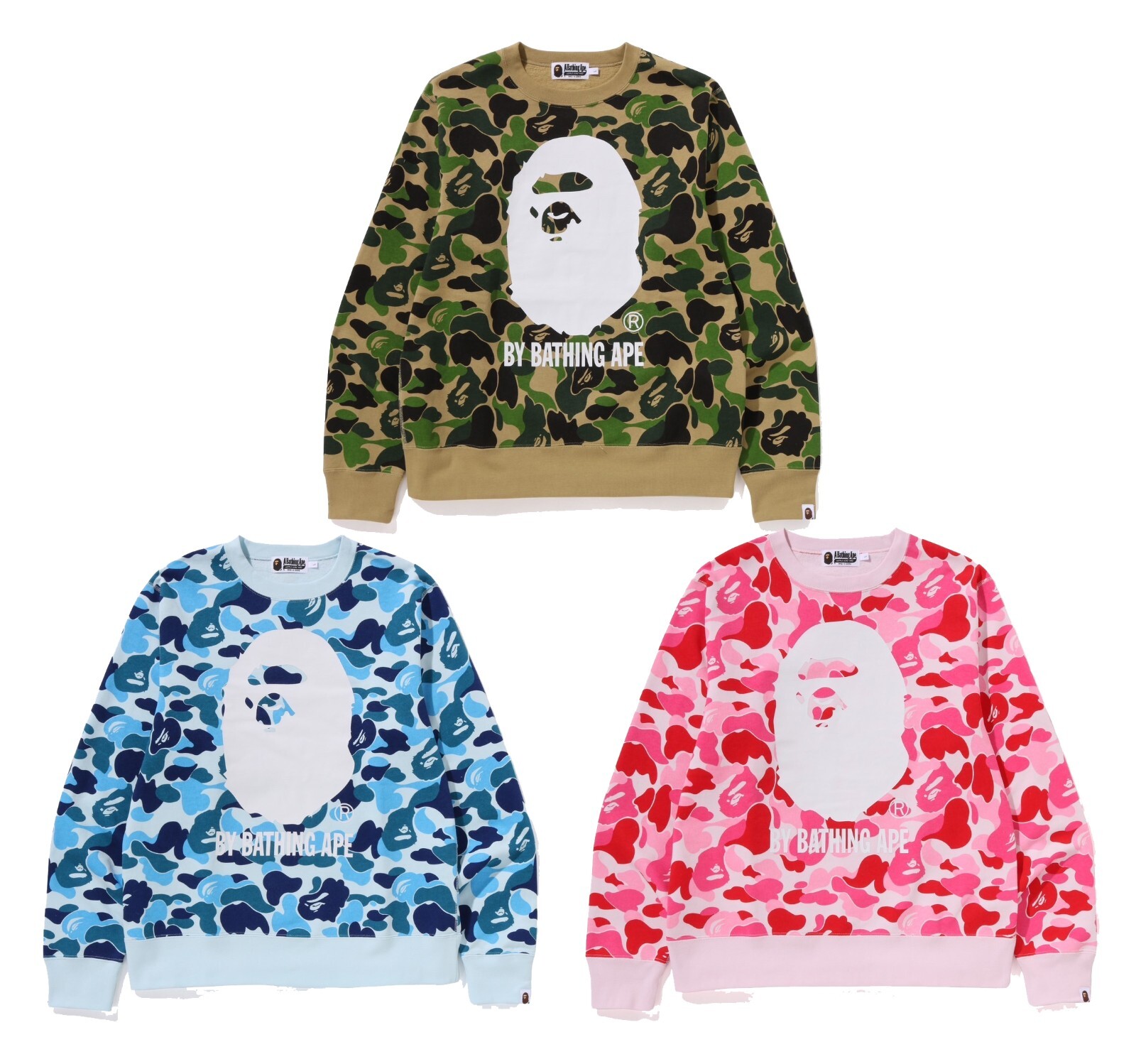 トップス ABC CAMO BY BATHING APE CREWNECK SWEAT A BATHNIG APE Men's ABC CAMO BY BATHING APE CREWNECK SWEAT