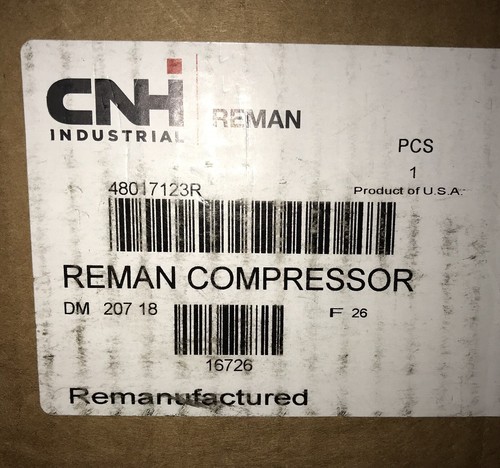 ? NEW Case IH 48017123R REMAN AC Compressor Kit •Typically sells $519 + Shipping