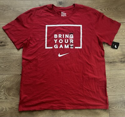 Bring Your Game Nike Red Athletic Cut Cotton T-Shirt Men's XXL Big 2x New