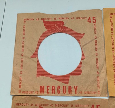 Mercury Records Company Sleeves 45 RPM Winged Hat Lot of 4
