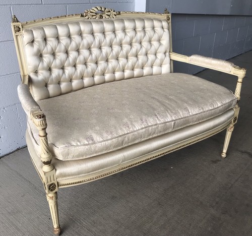 tufted french settee