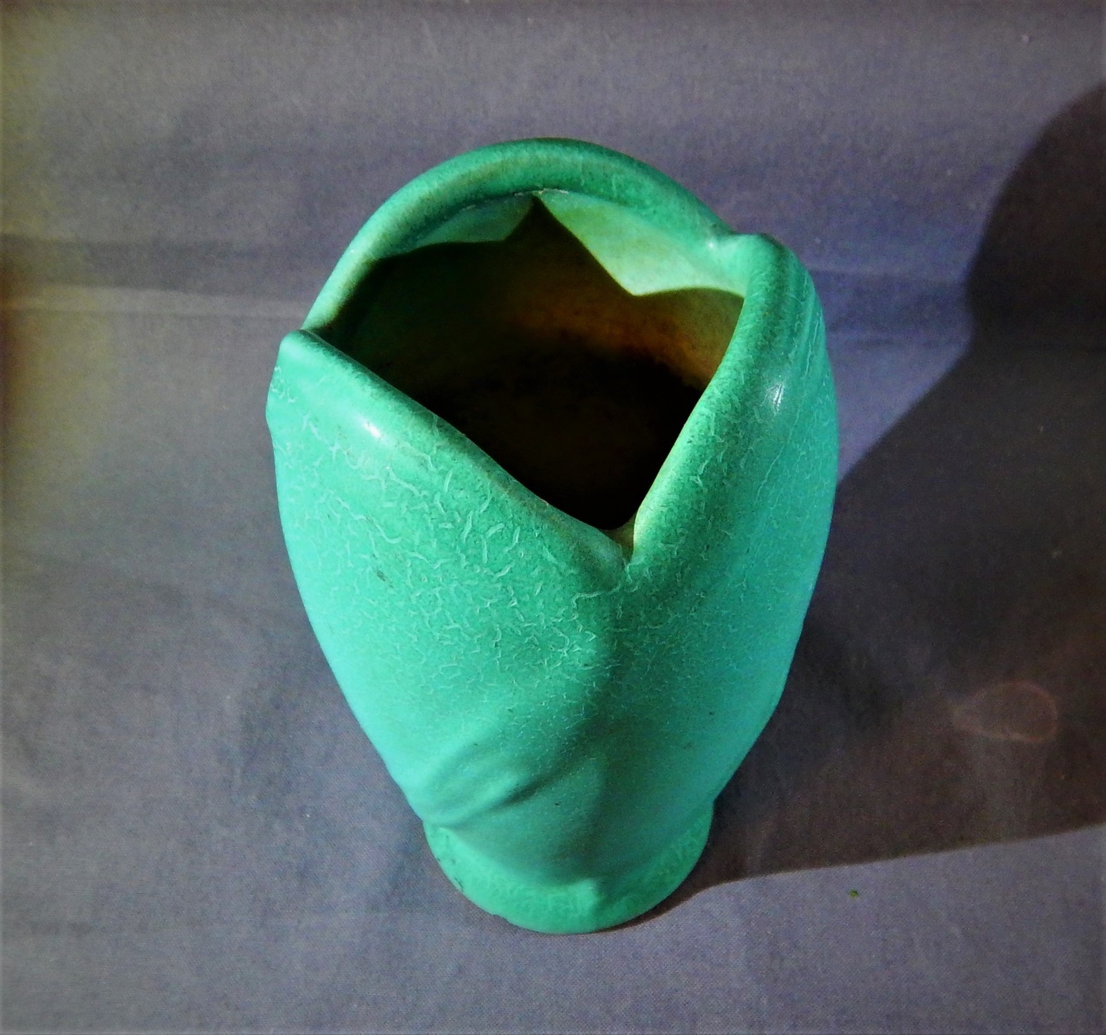 Vintage Weller Arts & Craft Matte Green Tulip Shaped Vase