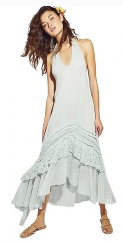 

Платье макси с бретелькой Free People Endless Summer Slice Of Heaven Платье цвета морской волны с рюшами  NWT, Aqua blue