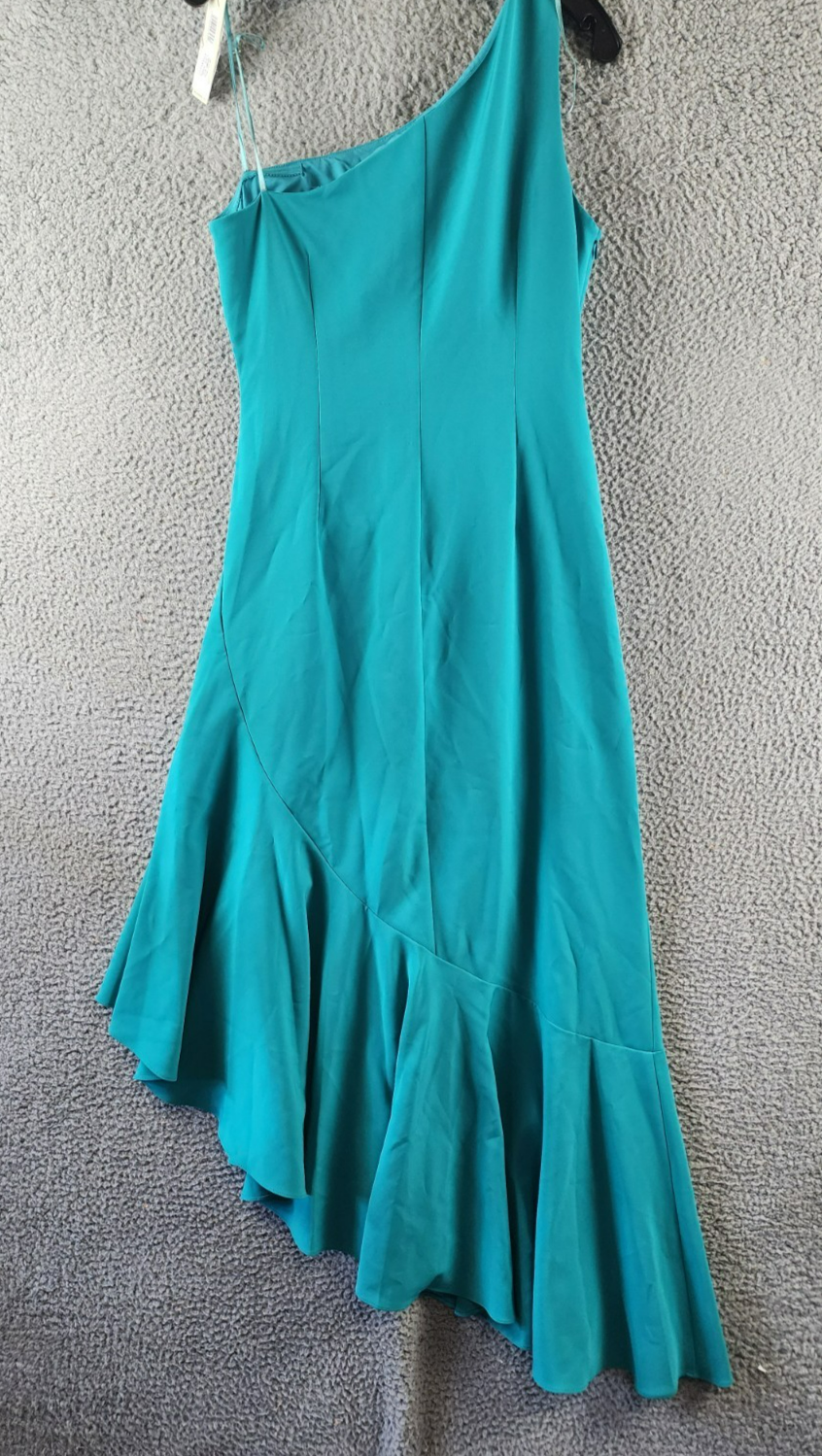 Eliza J Asymmetrical One-Shoulder Dress Women's 10 Turquoise Side Zip Closure - Picture 10 of 11