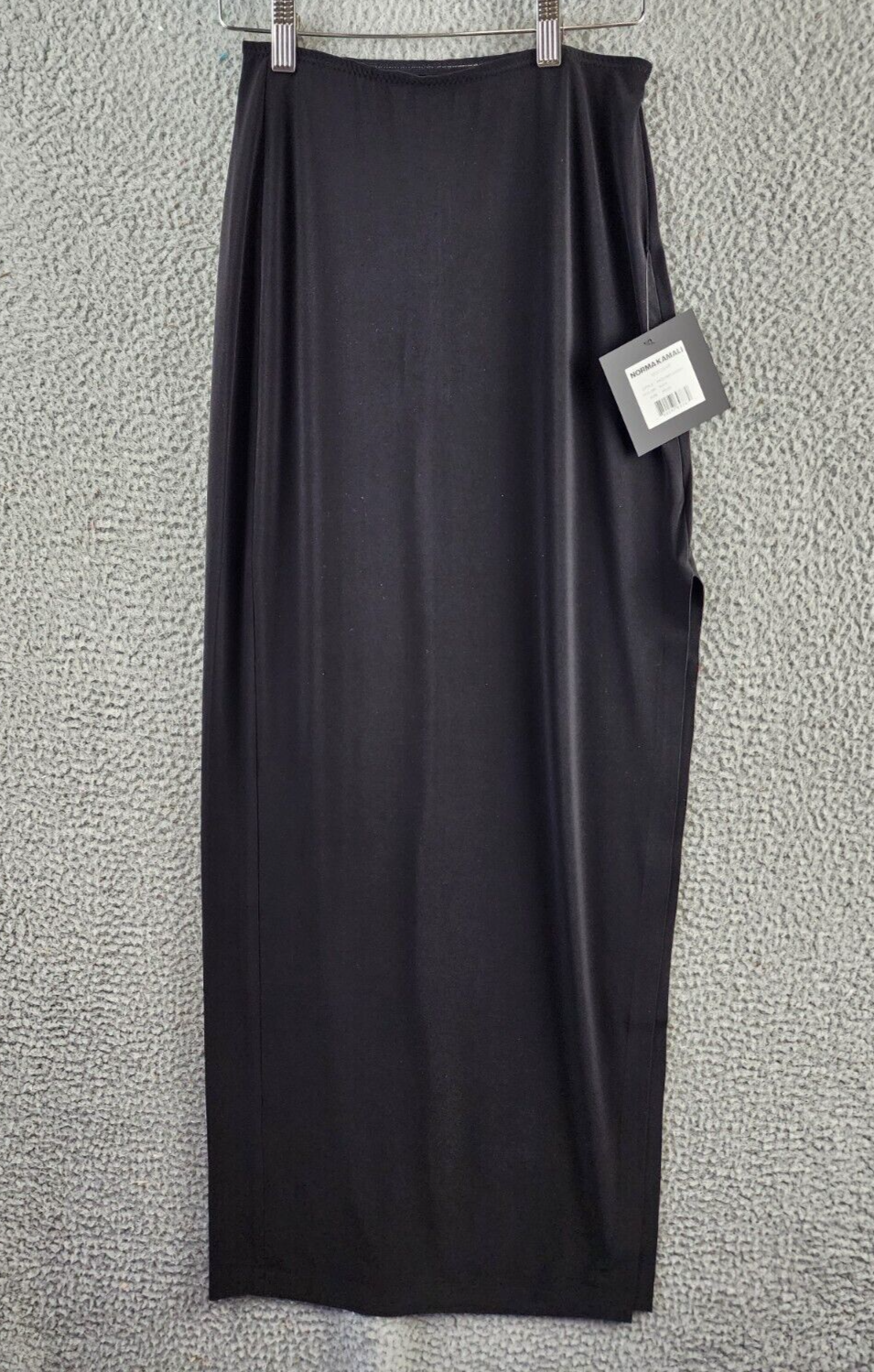 Norma Kamali High-Waist Side Slit Long Skirt Women's XS/29 Black Pull On Style~ - Picture 10 of 12