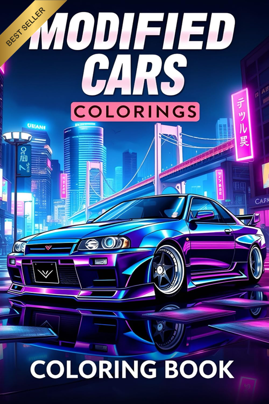 Modified Cars Coloring Book: JDM Legends: 50 Custom, Widebody, and Drift Cars fr