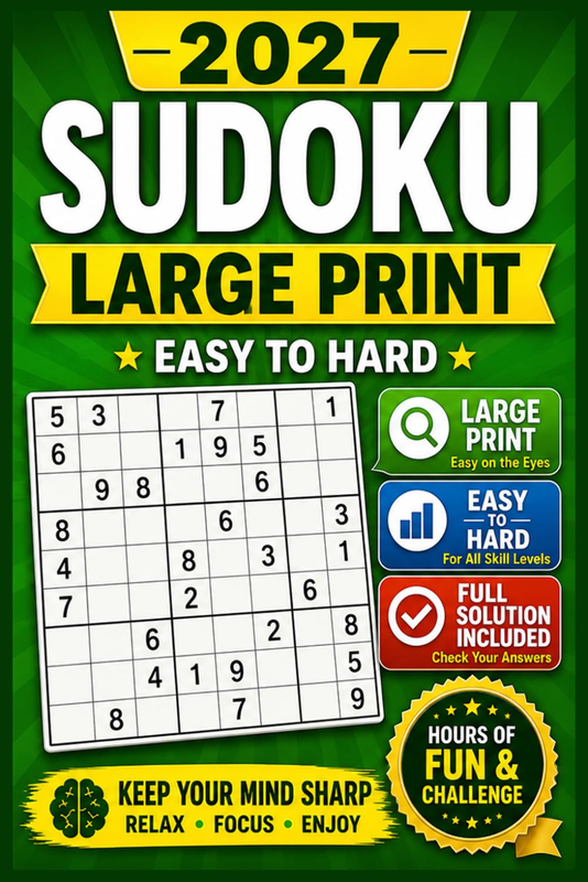 Sudoku Book for Adults - Large Print: Sudoku Puzzle Book with Solutions - the Pe