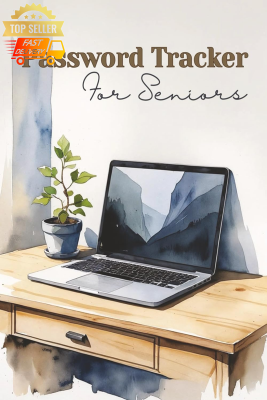 Large Print Password Tracker for Seniors - Simple Layout, A-Z Tabs