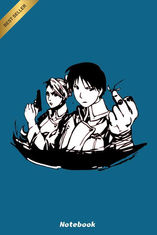 Roy Mustang & Riza Hawkeye Fullmetal Alchemist Notebook 6x9 120 Pages Ruled