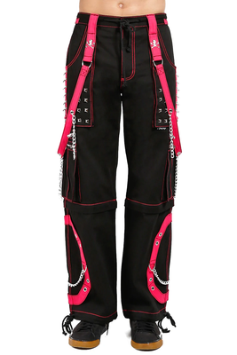 Tripp NYC Step Chain Pants [Black/Pink] - Rave, Mall Goth, Street Goth