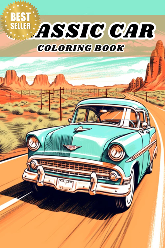 Classic Car Coloring Book: Vintage Automobile Illustrations for Relaxation and C