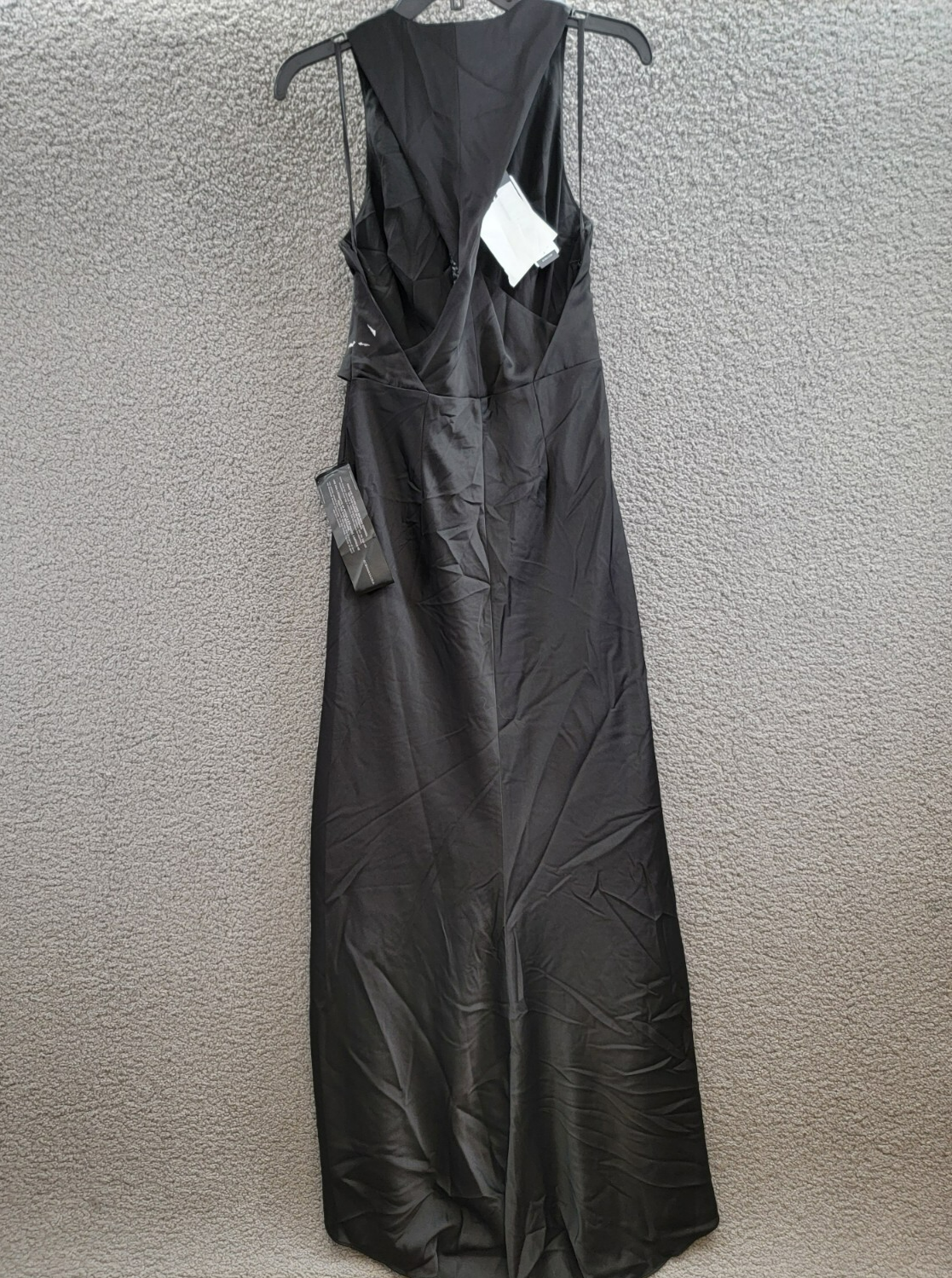 BCBGMAXAZRIA Cowl Neck Halter Gown Women's 6 Black Twist Detail Side Zip Closure - Picture 9 of 15