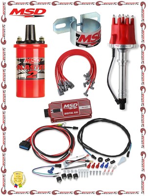 MSD Ignition Kit Incl.  Distributor 6AL Ignition Box Blaster 2 Coil For Chevy V8