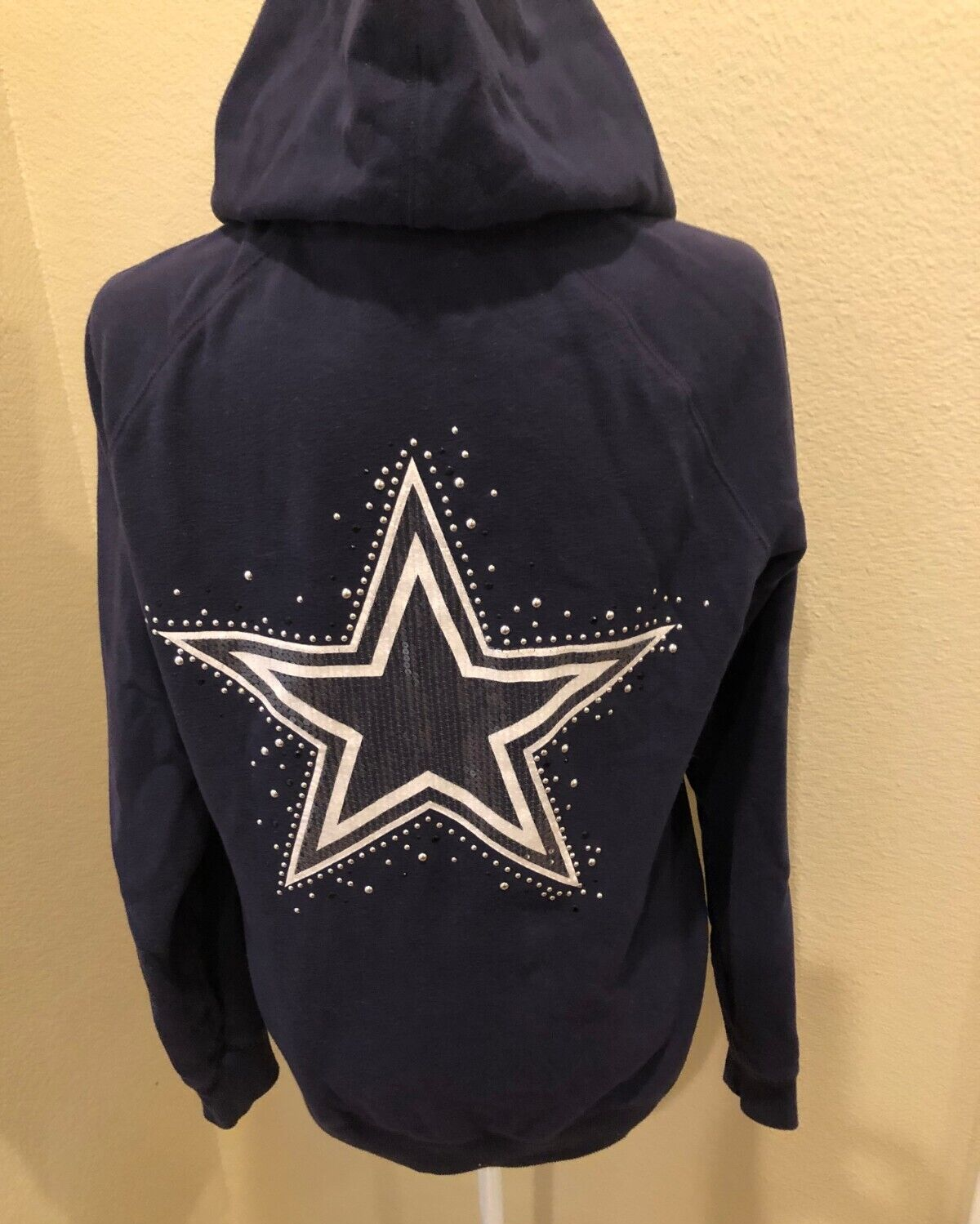 PINK By Victoria's Secret Dallas COWBOYS Hoodie Zip Up SEQUIN Jacket Women HTF