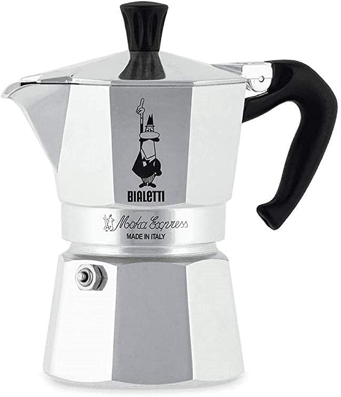 Bialetti Express Moka Pot Aluminum Silver Stovetop Espresso Coffee Maker Silver