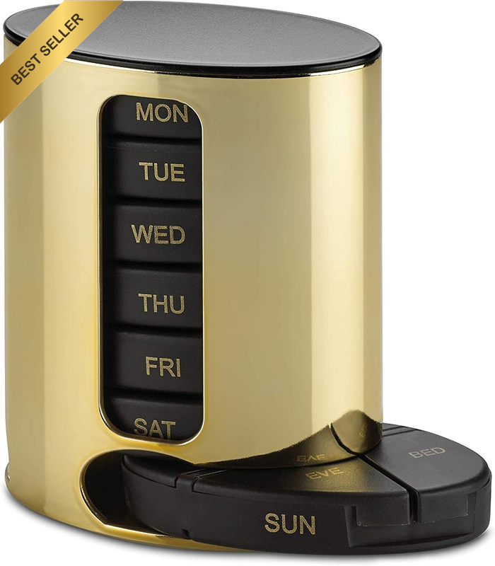 Daily Pill Organizer - (4 Times a Day) Stackable Medication Reminder - Premium W