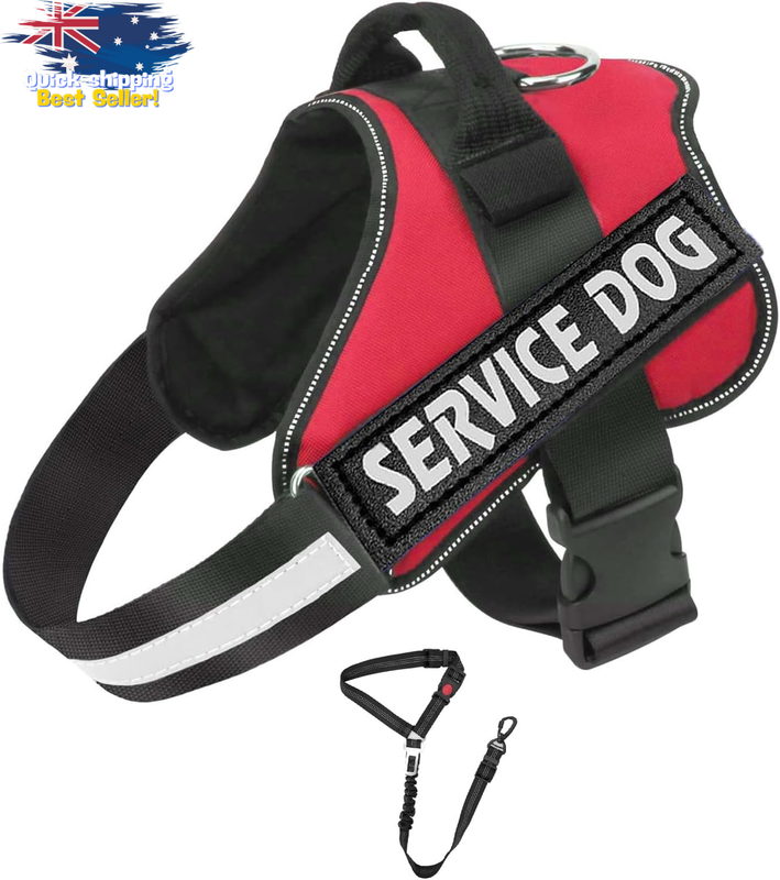 No-Pull Dog Harness Reflective Adjustable Vest for Small Medium Large Dogs - Red