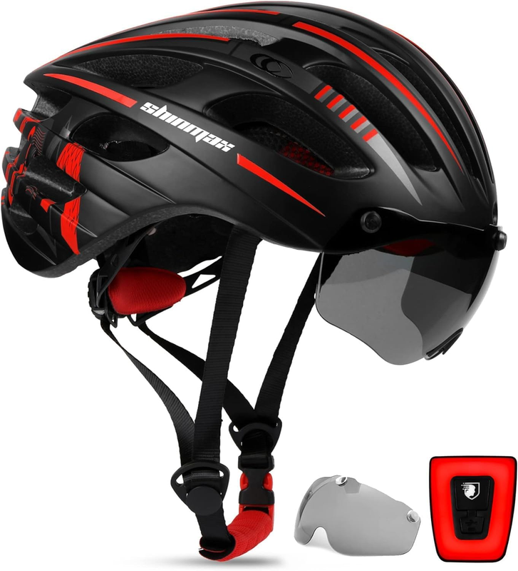 Bike Helmet with USB Rechargeable Light & Detachable Magneti