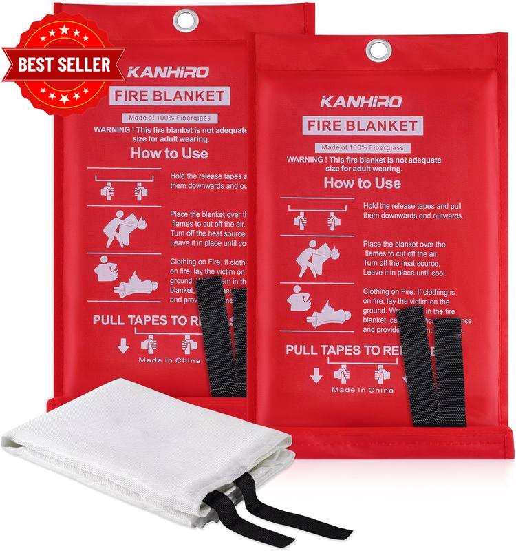 Emergency Fire Blanket for Home Kitchen -  Fiberglass Fire Suppression Blanket G