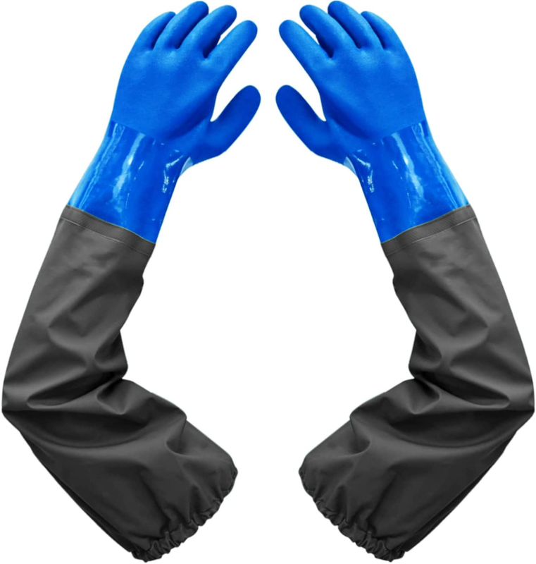 PVC Chemical Resistant, Long Rubber, Heavy Duty Waterproof Gloves for Chemical a