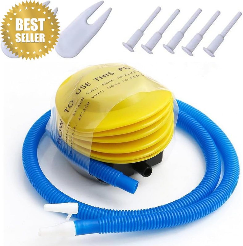 Foot Pump, with Plug Pin Stopper Adapter Kit, Plastic Corrugated Tube Foot Opera