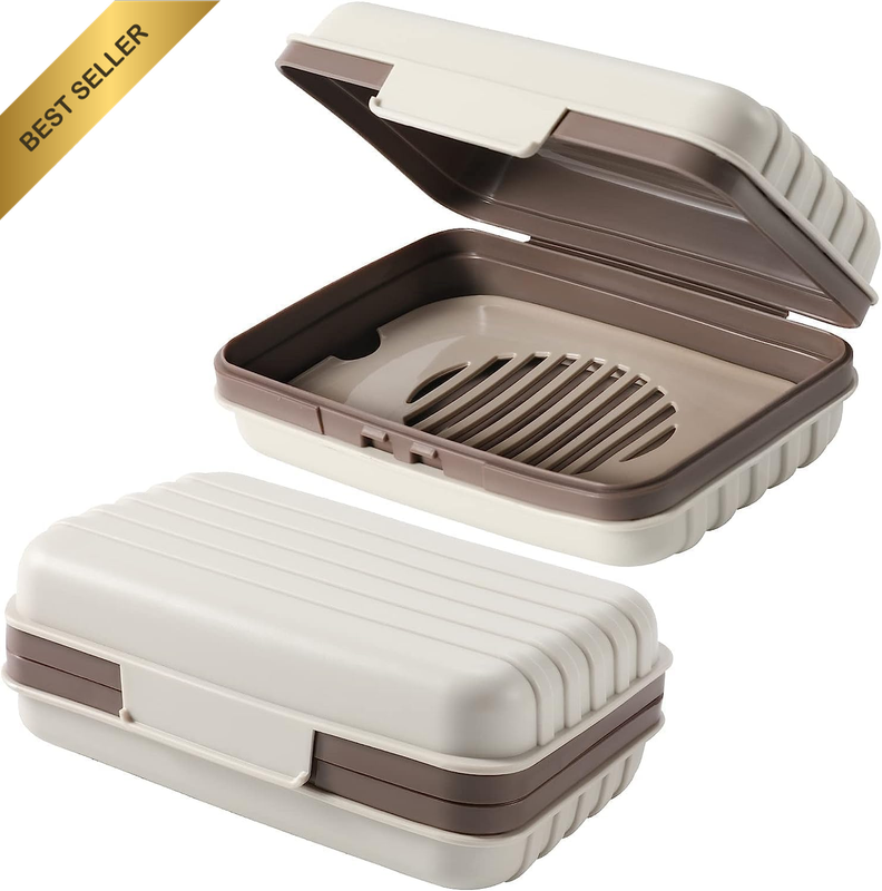 Leakproof Travel Soap Case with Removable Drain Tray | Portable Bar Soap Holder