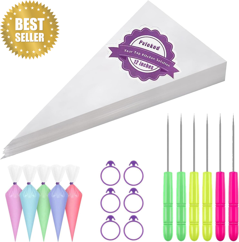 Piping Pastry Bags Set, 100 Pcs Thickened Piping Bags for Royal Icing Cookies Fr