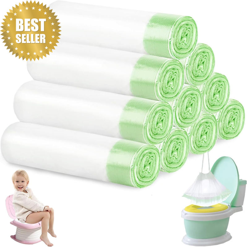 200Pcs Disposable Potty Chair Liners with Drawstring,Portable Training Toilet Se