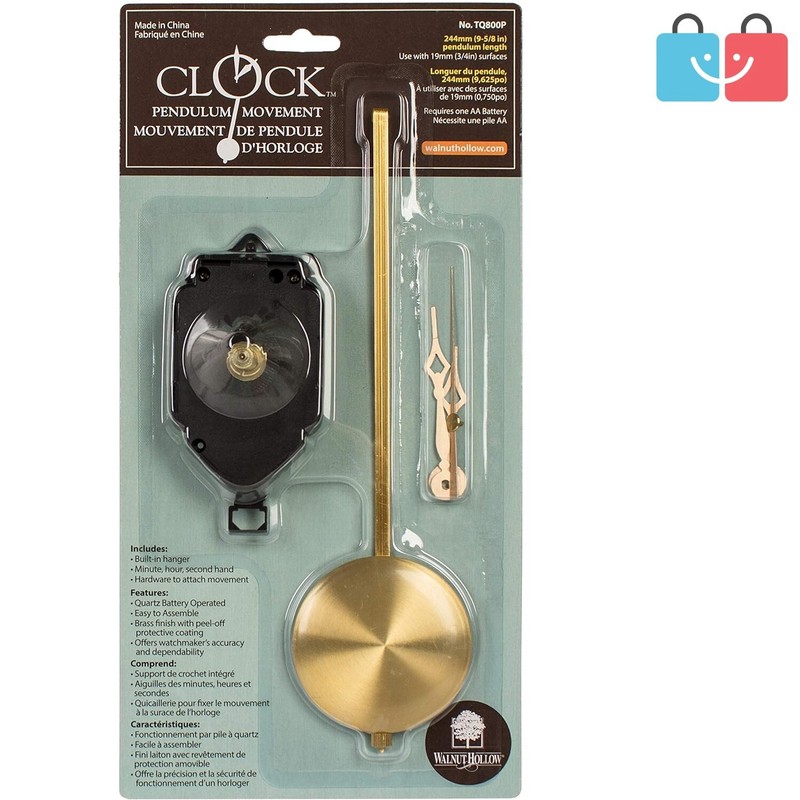 DIY Pendulum Clock Movement with Gold Finish - Simple Assembly
