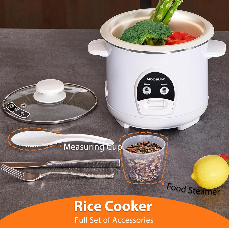 Electric Rice Cooker with One Touch for Asian Japanese Sushi Rice, 3-Cup Uncooke