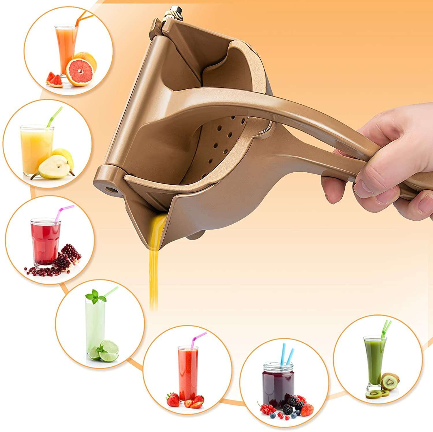 Manual Press FRUIT JUICER Lemon Orange Squeezer with Seed