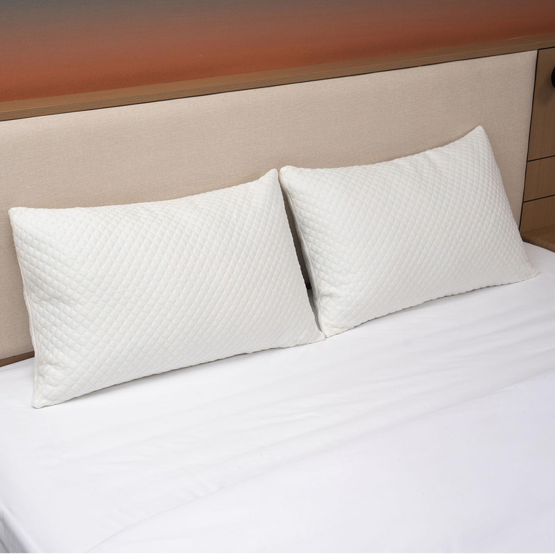 Shredded Memory Foam Pillows King Size Set of 2 - Cooling Bed Pillows for Sleepi