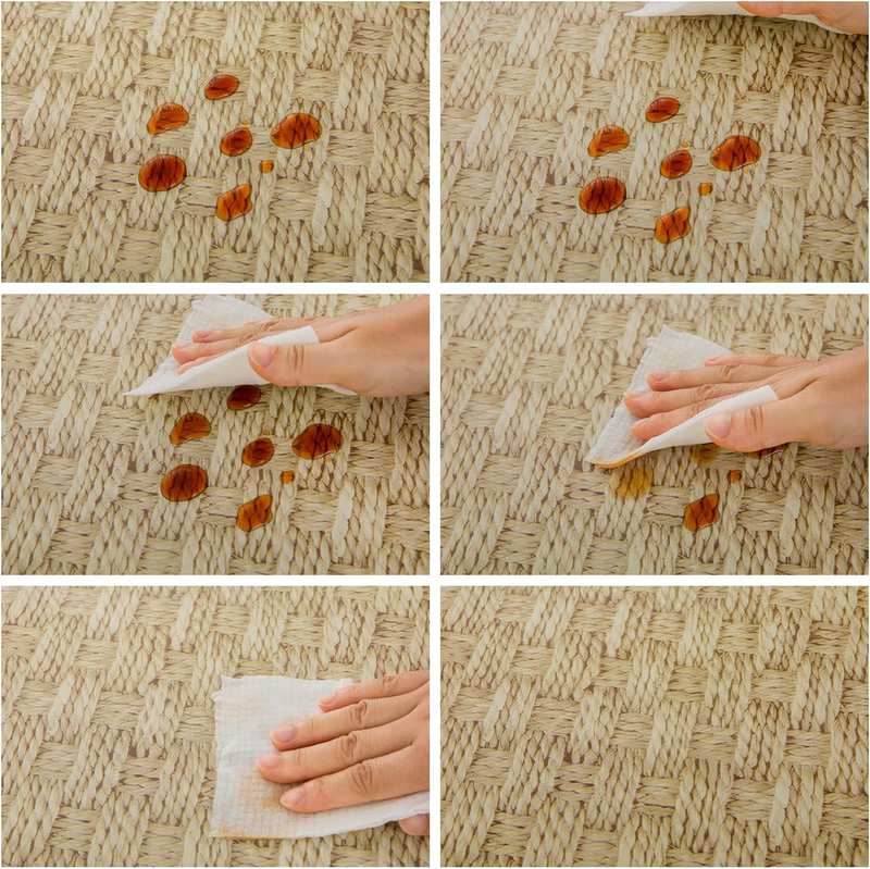 Oval Vinyl Tablecloth Waterproof Elastic Edge with Flannel Backing Fits Tables