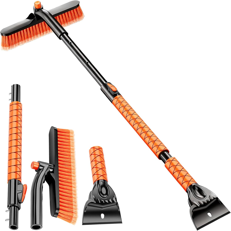 Extendable Snow Brush Ice Scraper 30-39in Pivoting Head Antisk...