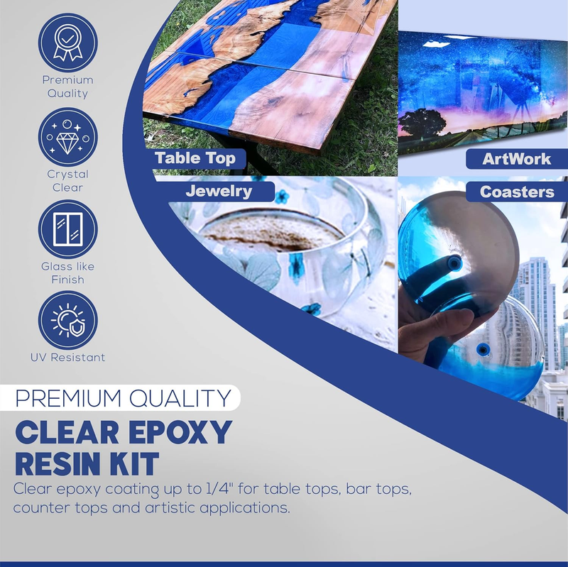 | Epoxy Resin for Table Tops & Coatings | 32 oz (946 mL) | Premium Quality | Hig