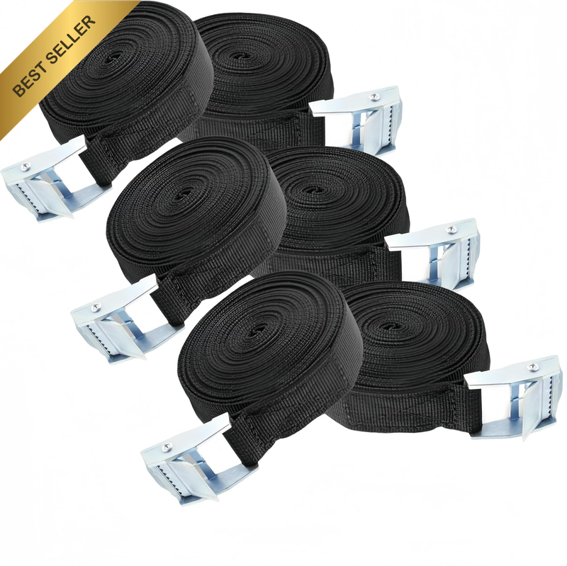 6 Pack Lashing Strap,2.5Cm X 2M Heavy Duty Tensioning Belts, Battery Tie down St