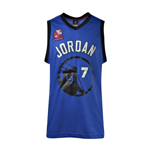 

Мужская футболка Air Jordan Melo M8 темно-синяя-красная 437297-493, Синий