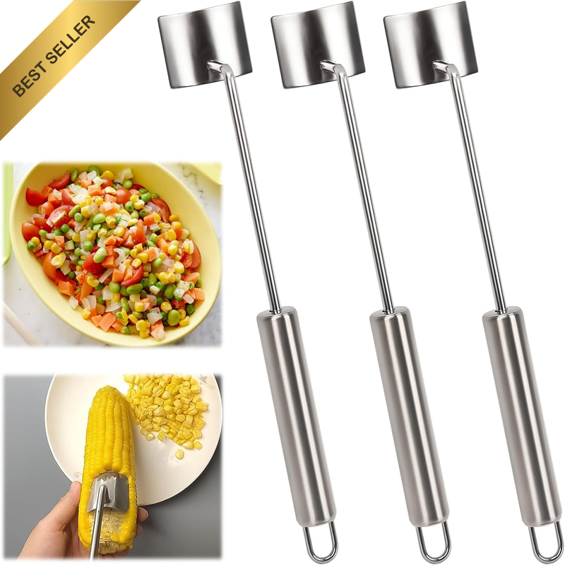 Corn Cob Stripper, 3Pack Long Handle Stainless Steel Corn Stripping Tool, Corn o