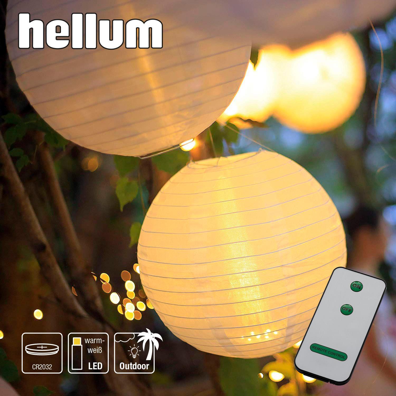 Pack De 5 Lampions Extérieur Blancs 30cm Avec LEDs Colorés Et Télécommande - Marque Hellum - Neuf