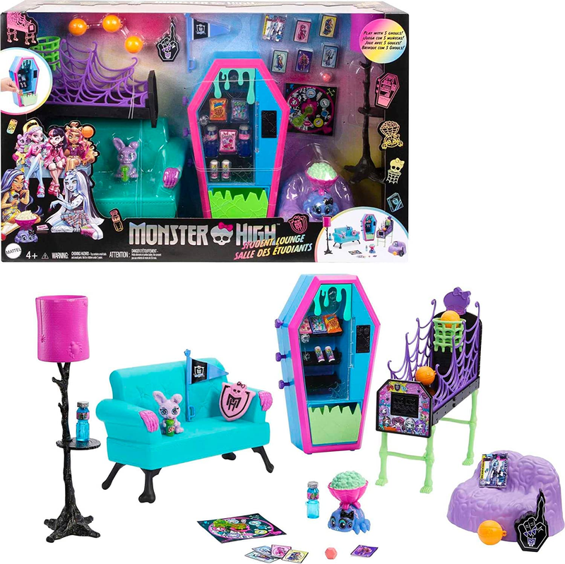 Monster High Student Lounge Playset - Doll House Furniture & Themed Accessories
