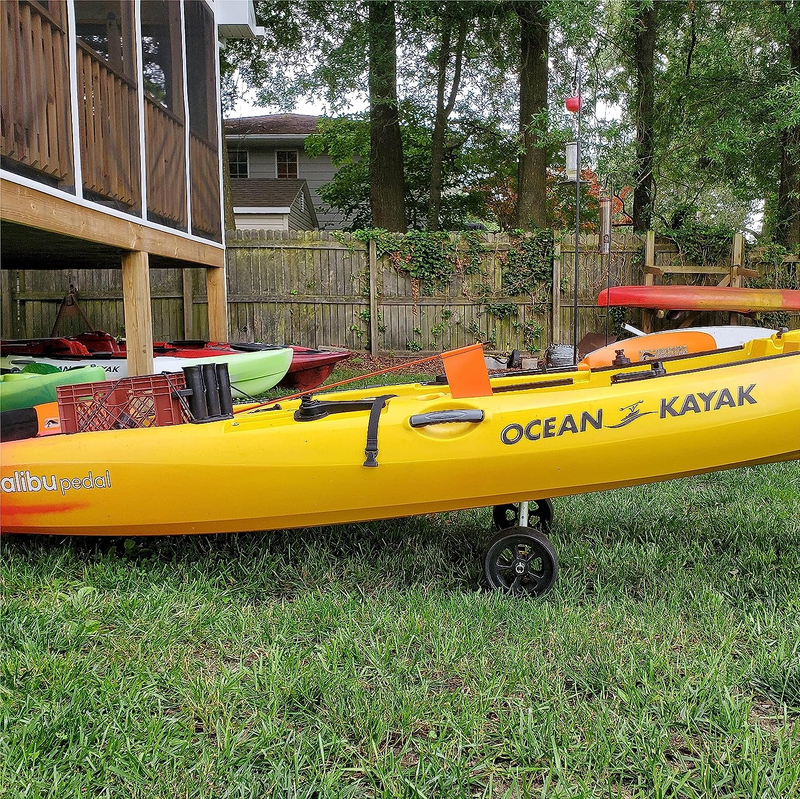 Quick-Detachable Aluminum Sit-On-Top Kayak Cart Dolly, Width and Height Adjustab