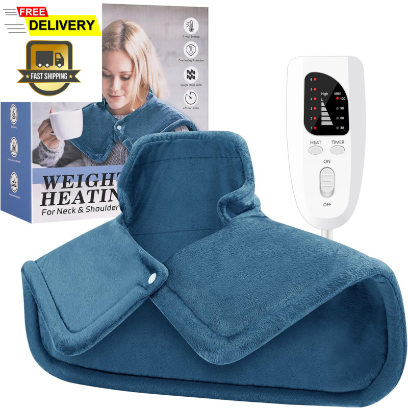 Heating Pad for Neck and Shoulders, 2lb Weighted Neck Heating Pad for Back Pa...