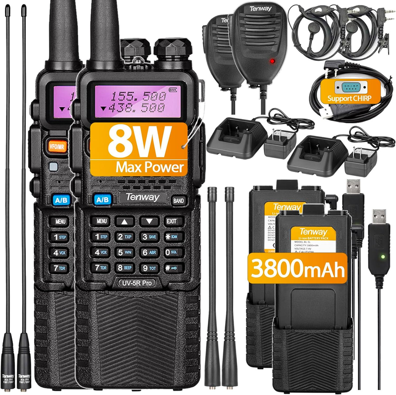 Long Range Walkie Talkie Two Way Radio Charge Headset Waterproof 2 PACK NEW