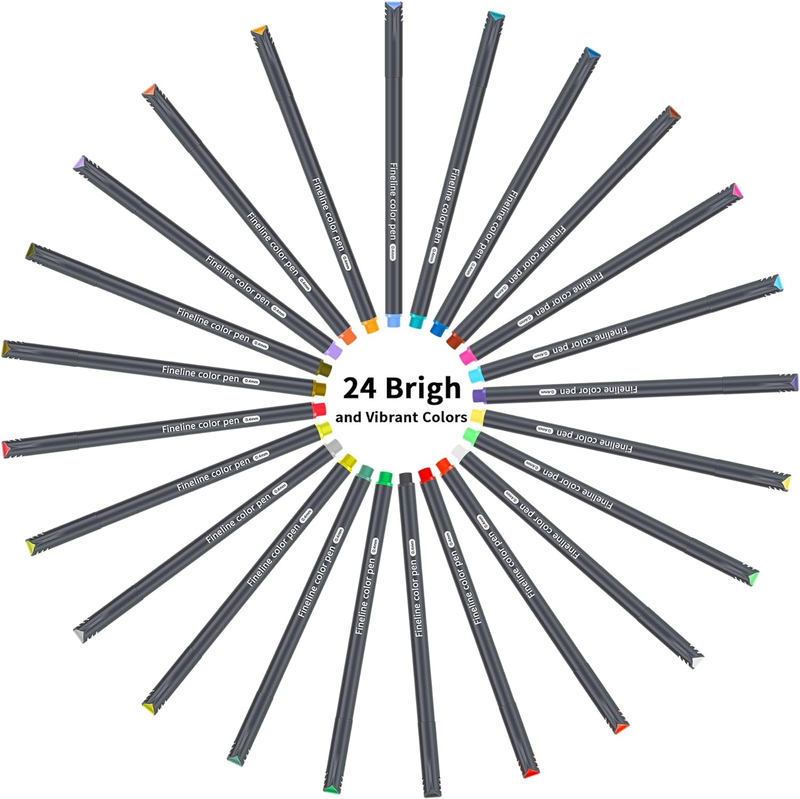 24 Journal Planner Pens Colored Pens, Fine Point Markers Fine Tip Drawing Pens f